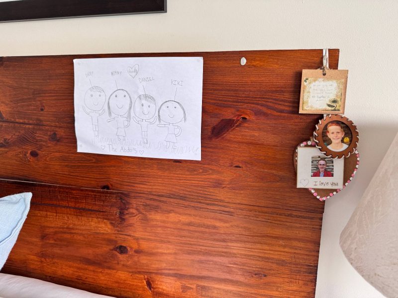 Detail photo of the headboard in the main bedroom in a private home in Ballito, Durban, South Africa