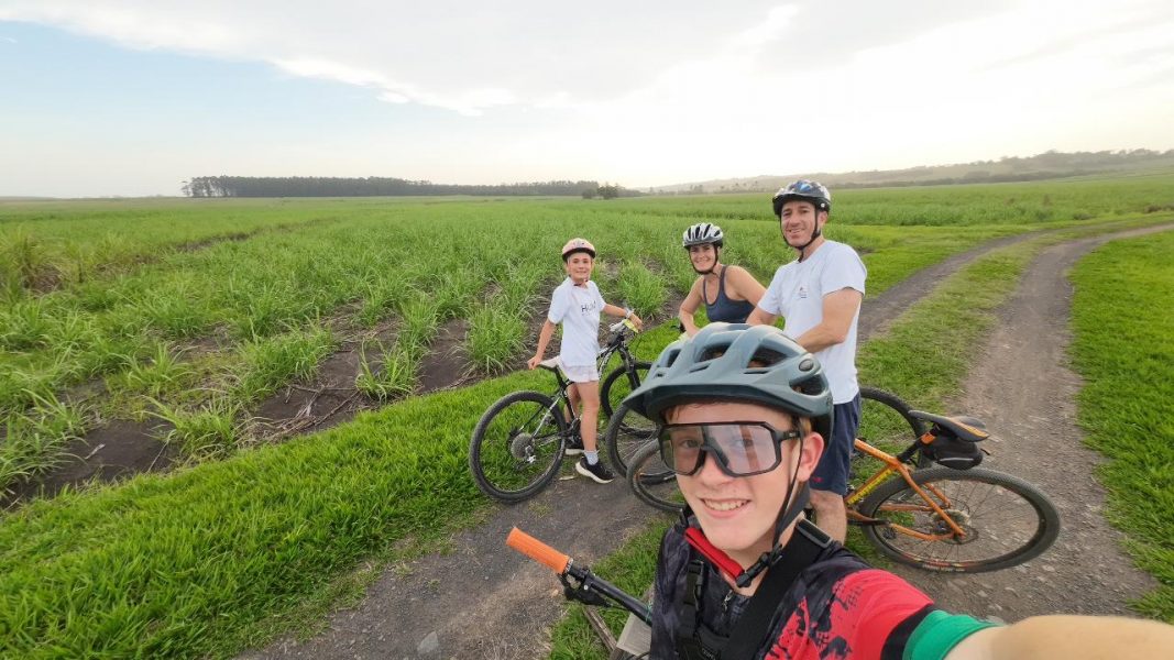 Photo of Lauren's family biking near Ballito, Durban, South Africa