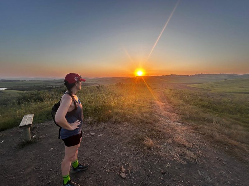Photo of the sunrise during Lauren's trail run in Ballito, Durban, South Africa