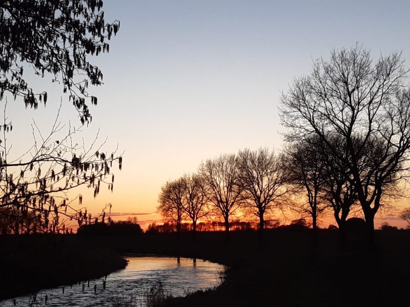 Landschaftsfoto bei Abenddämmerung in der Wümmeniederung