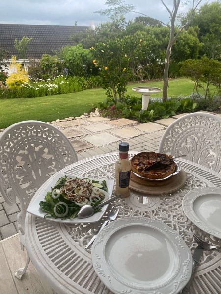 Favourite spot for al fresco dining and bird watching with a view into the garden and beyond.