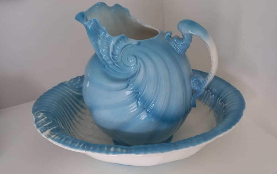 Antique jug and basin rescued from the family farm.