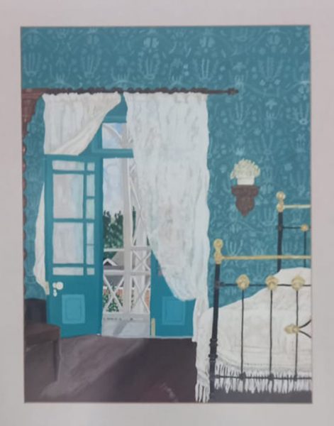 A painting done of a room in the observatory Museum in Grahamstown.