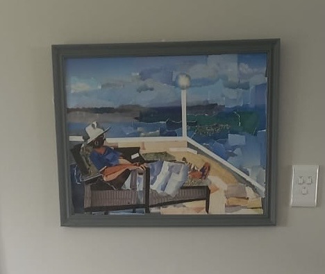 A collage done by her daughter after being inspired by an exhibition at a local art gallery.
