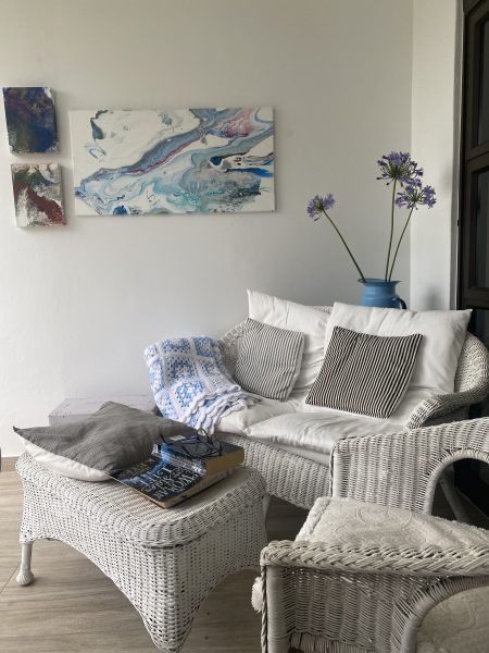 Nothing like this cosy spot outdoors on the cane sofa with a good book…