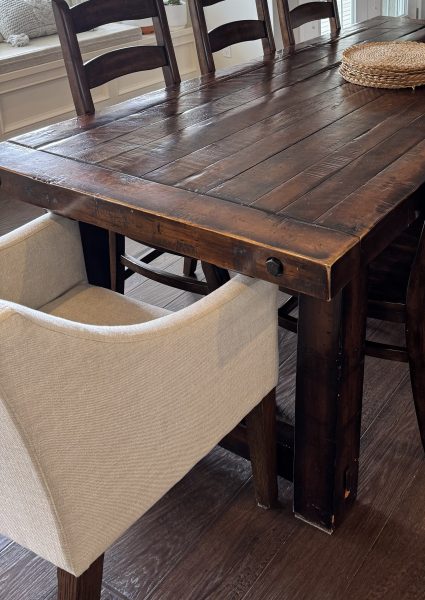 Favourite spot in the home at the head of the kitchen table.