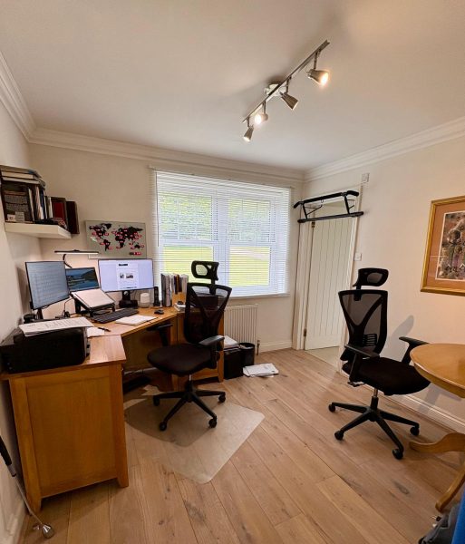 Photo of Ken’s work space at home