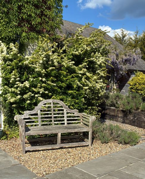 Loren’s favourite go to spot - on the bench outside the kitchen