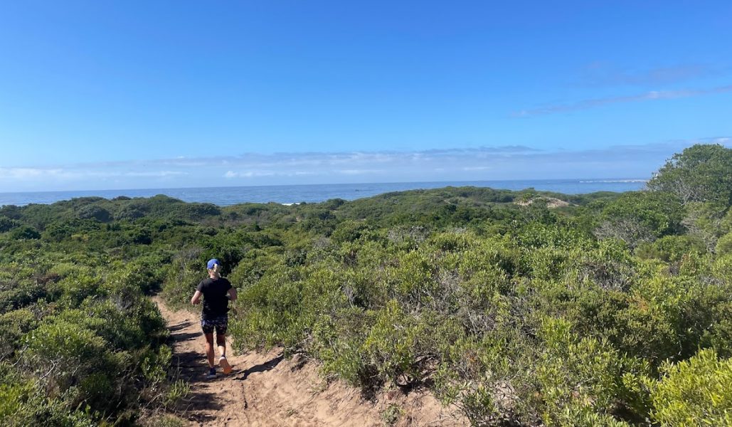 Photo of Ilse enjoying a typical coastal run.