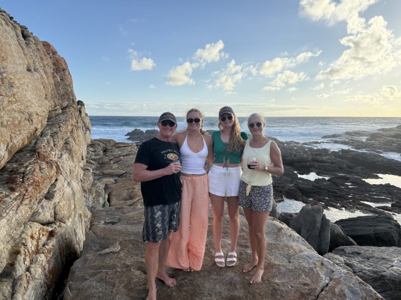 Photo of the family enjoying moments together at Sunset Rock.