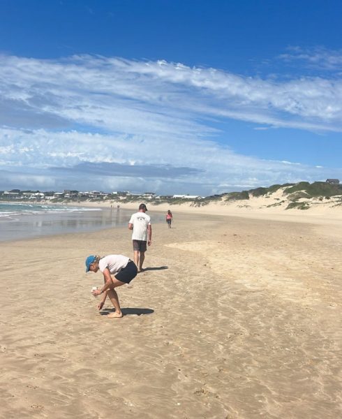 Photo of a typical weekend activity - beach walks.