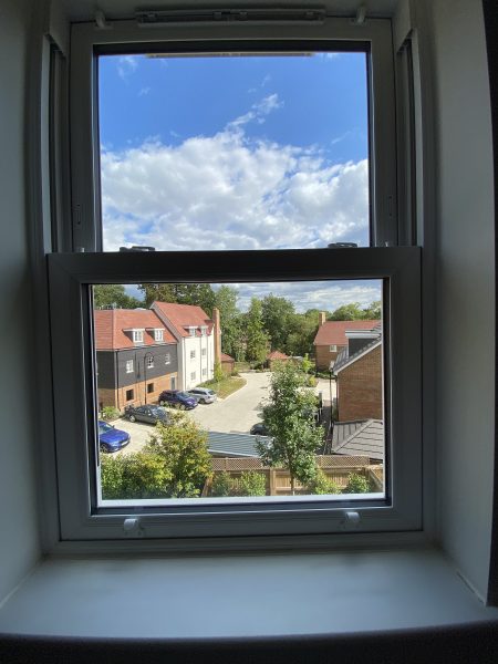 Photo of the view from the guest bedroom window