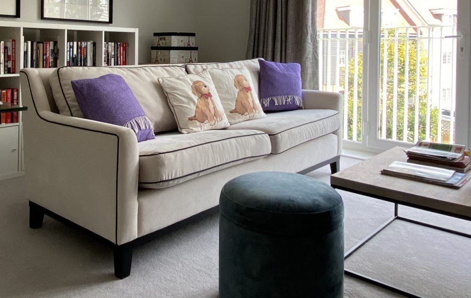 Photo of the sofa, in the lounge area