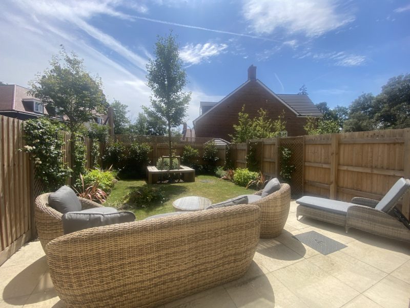 Photo of the terrace and garden