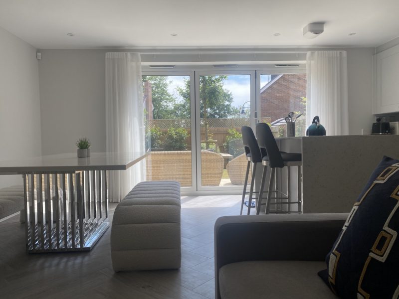 Photo of the open plan living area and kitchen