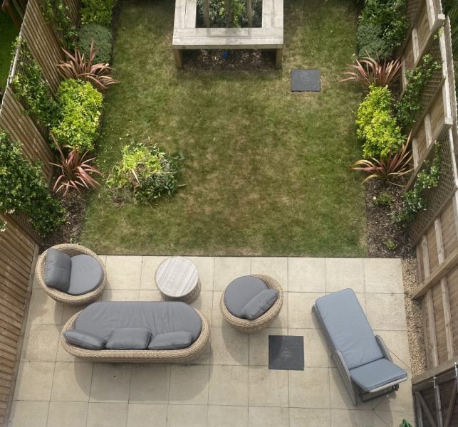 Photo of the terrace taken from the top floor