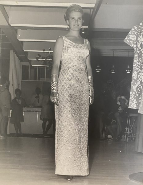 Photo of a South African model for the wool board in Port Elizabeth in the 1960s