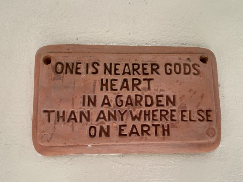 Clay garden plaque