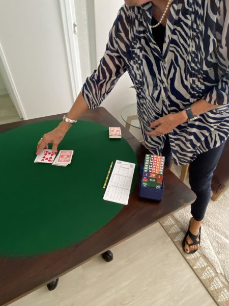 Photo of setting up for a game of bridge