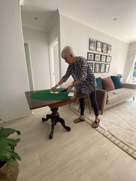 Photo of a bridge table opened out
